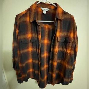 Old navy orange and black flannel size medium
